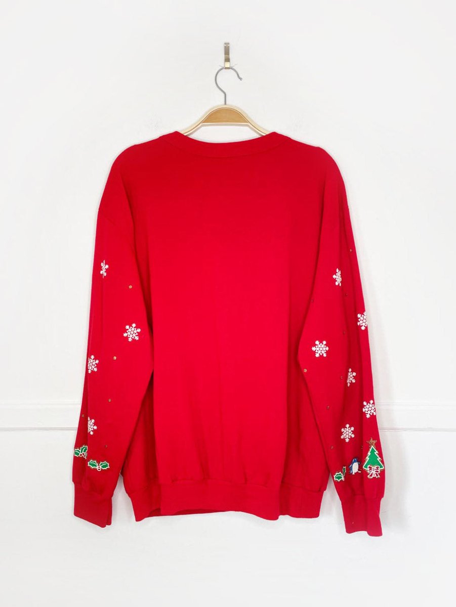 vintage joy to the world glitter graphic sweatshirt | holiday time - good market thrift store