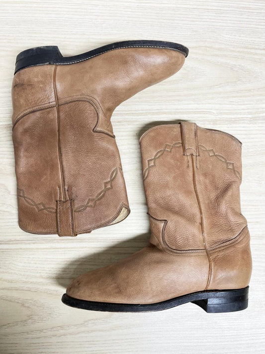vintage justin deerskin leather western boot | made in USA - good market thrift store