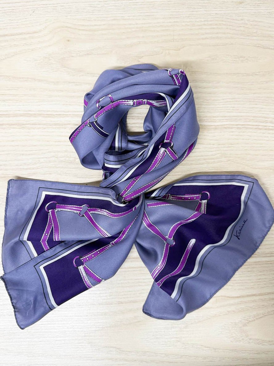 vintage karina 100% silk 'pucci' inspired harness scarf - good market thrift store