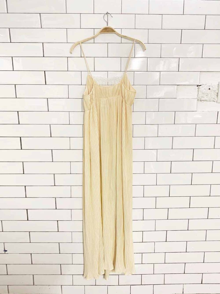 vintage kayser accordion pleat lace trim maxi slip dress | made in Canada - good market thrift store
