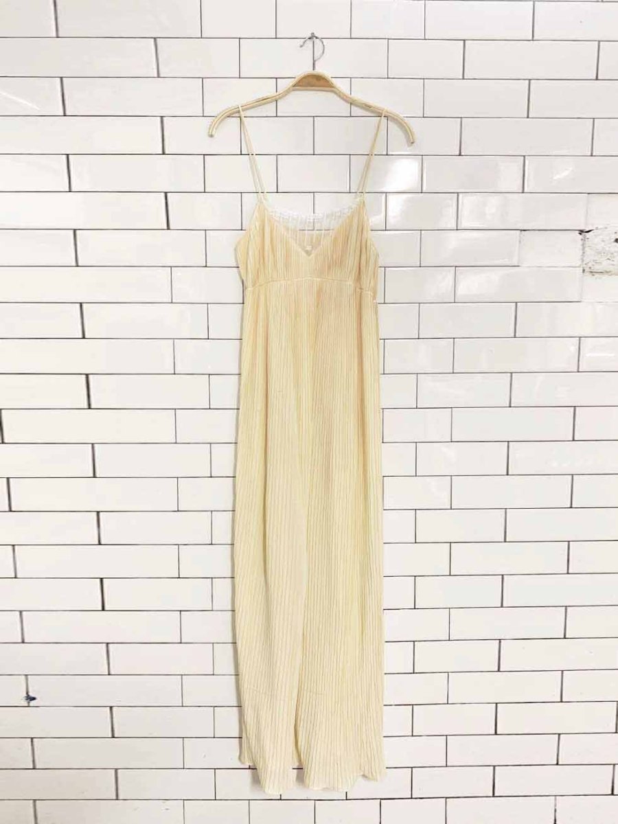 vintage kayser accordion pleat lace trim maxi slip dress | made in Canada - good market thrift store