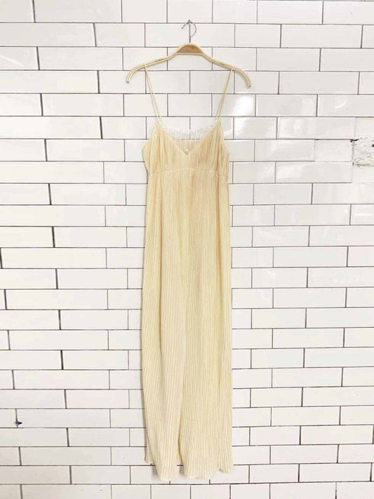 vintage kayser accordion pleat lace trim maxi slip dress | made in Canada - good market thrift store