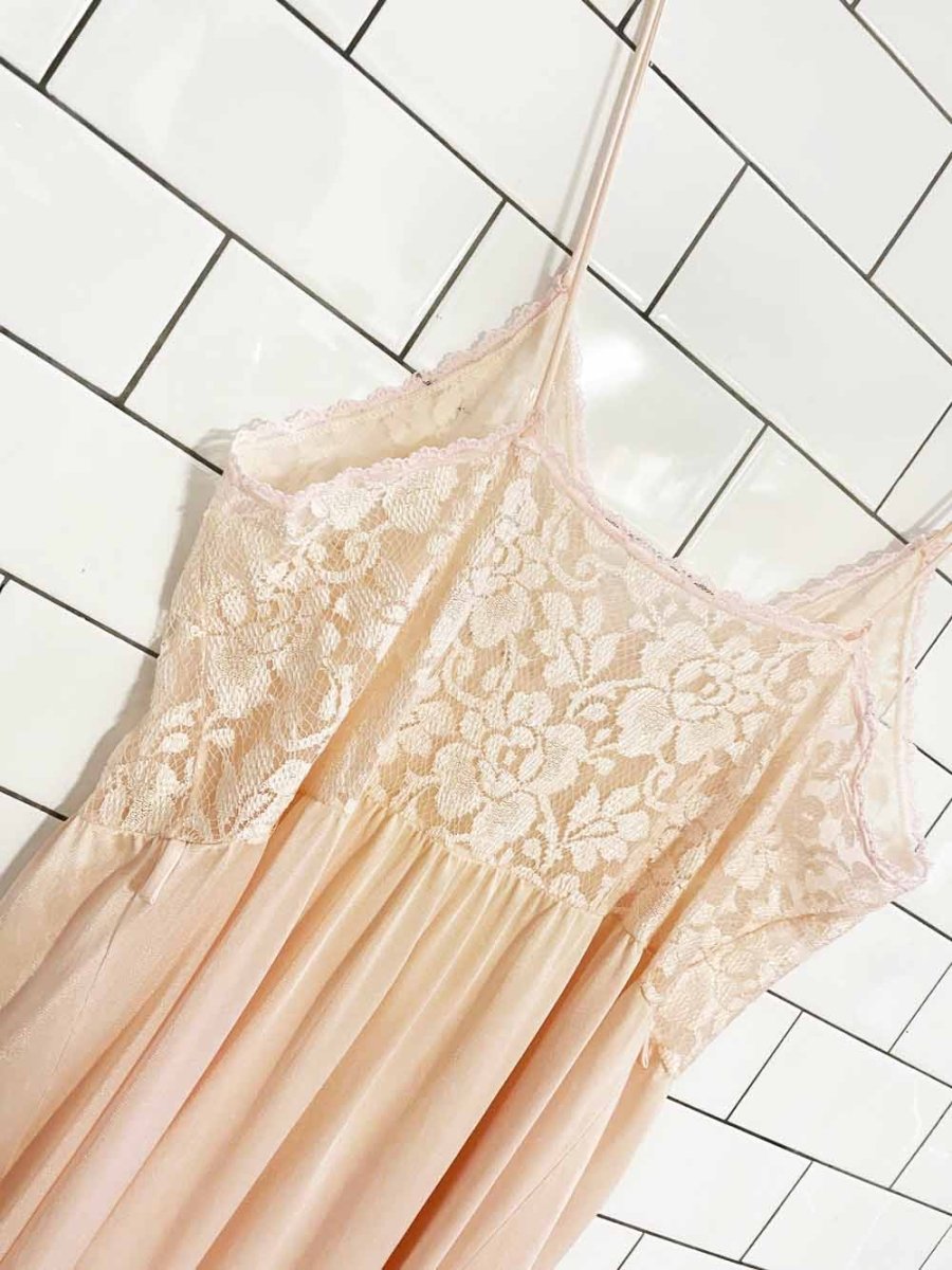 vintage kayser lace polyknit maxi slip dress | made in Canada - good market thrift store