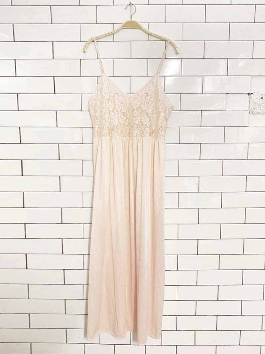 vintage kayser lace polyknit maxi slip dress | made in Canada - good market thrift store