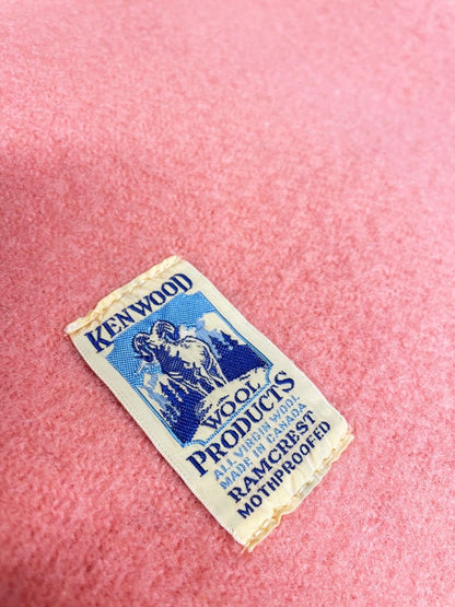 vintage kenwood 100% wool satin edge blanket | made in Canada - good market thrift store