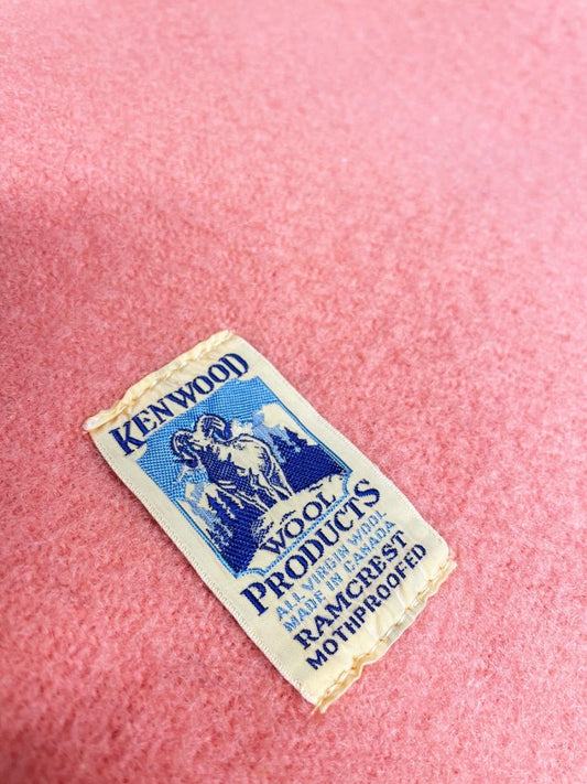 vintage kenwood 100% wool satin edge blanket | made in Canada - good market thrift store