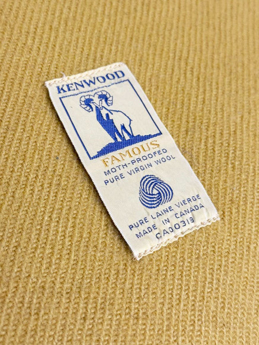 vintage kenwood 100% wool satin trim blanket | made in Canada - good market thrift store