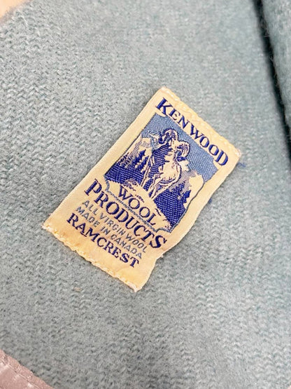 vintage kenwood 100% wool satin trim blanket | made in Canada - good market thrift store