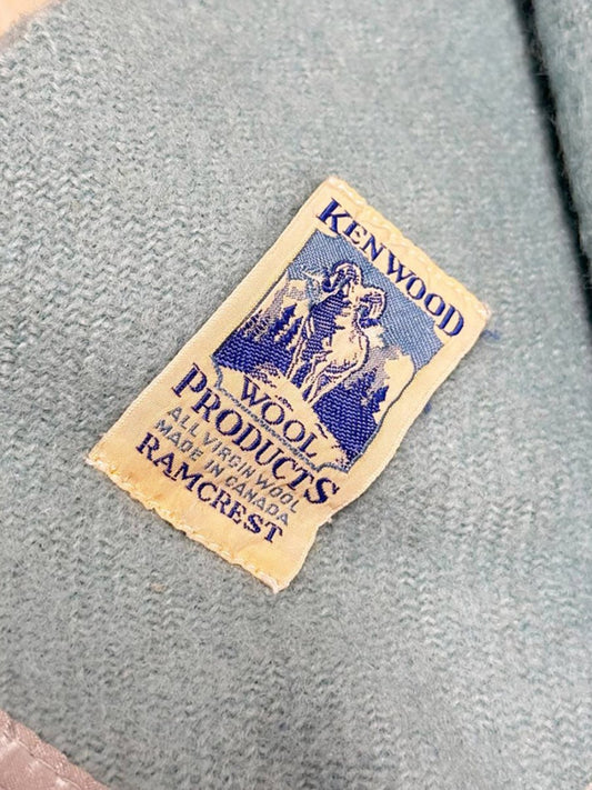 vintage kenwood 100% wool satin trim blanket | made in Canada - good market thrift store