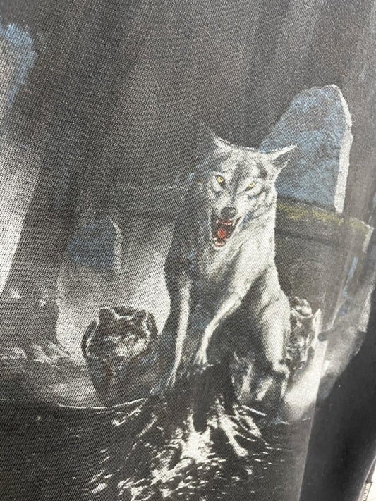 vintage kilani printed wolf heavy weight sleeveless top | crosstrainer xrnr apparel - good market thrift store