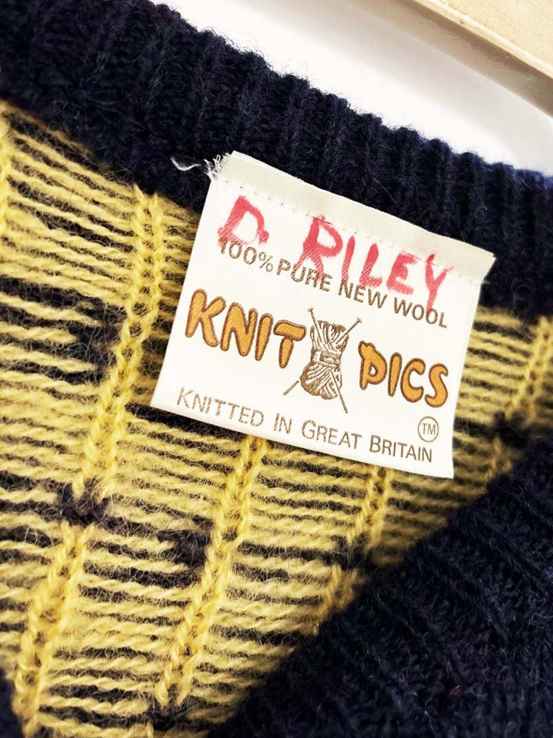 vintage knit pics 100% wool owl fair isle knit sweater | made in Great Britain - good market thrift store