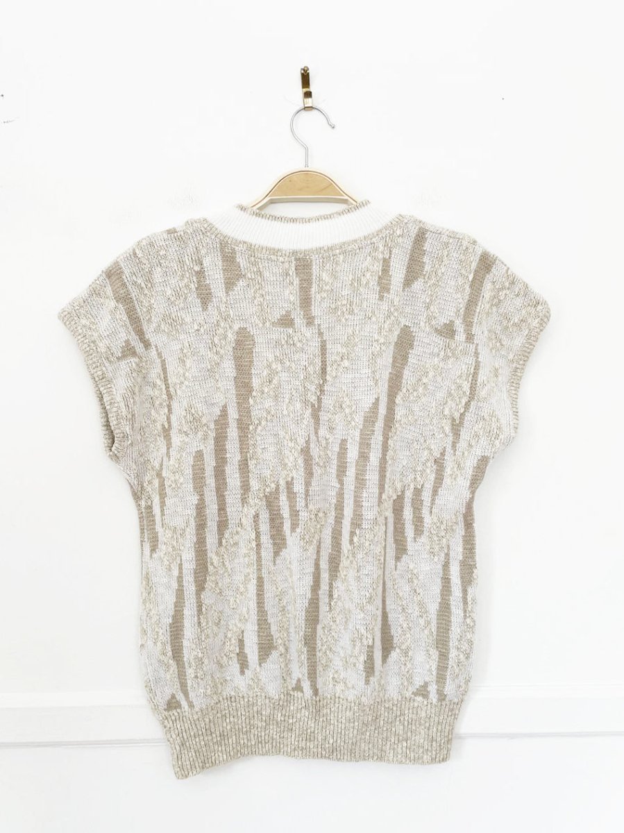 vintage knit v-neck sweater vest top - good market thrift store