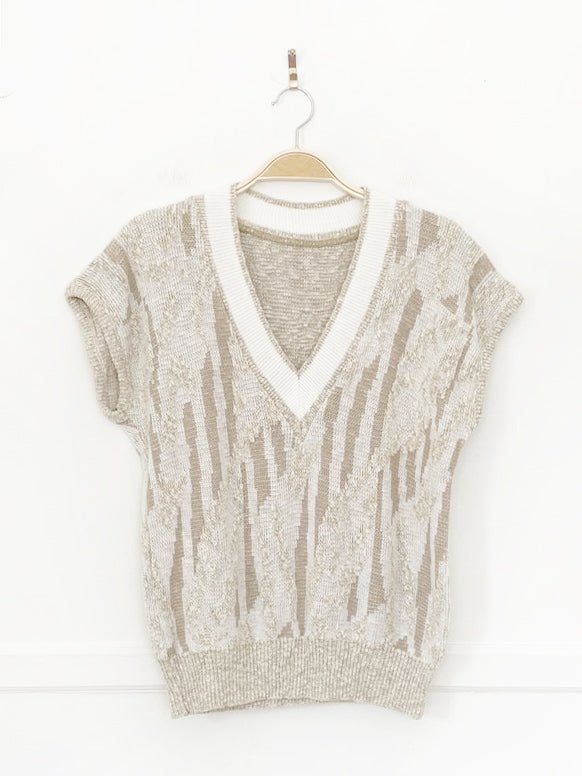 vintage knit v-neck sweater vest top - good market thrift store