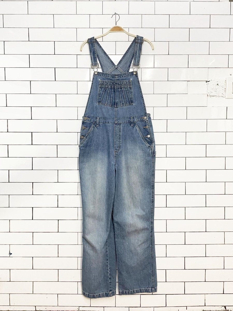 vintage la blues sun ray stitch soft denim wide leg overalls - good market thrift store