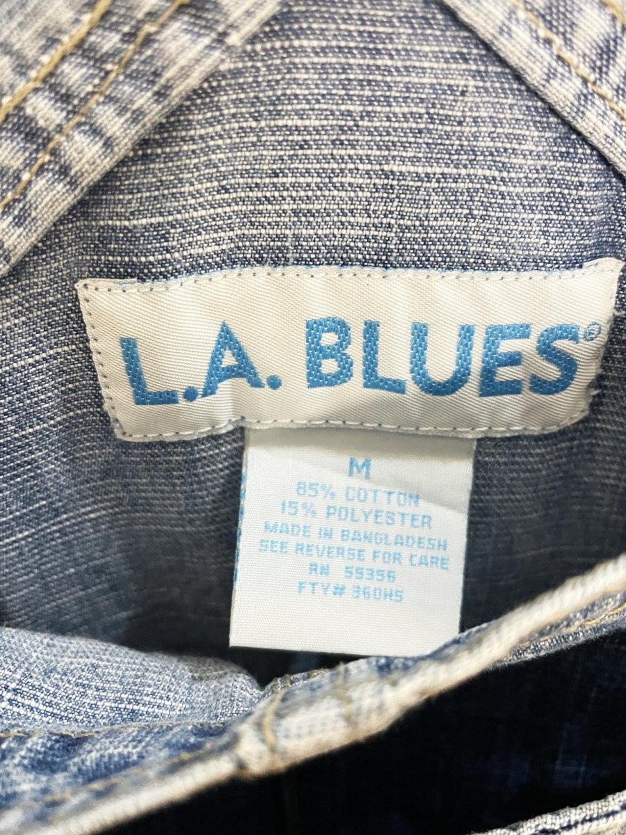 vintage la blues sun ray stitch soft denim wide leg overalls - good market thrift store