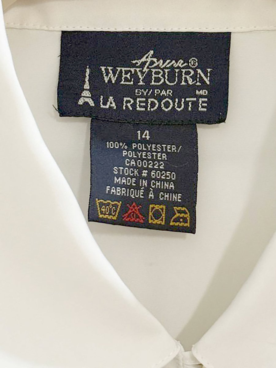 vintage la redoute gold button poly blouse - good market thrift store