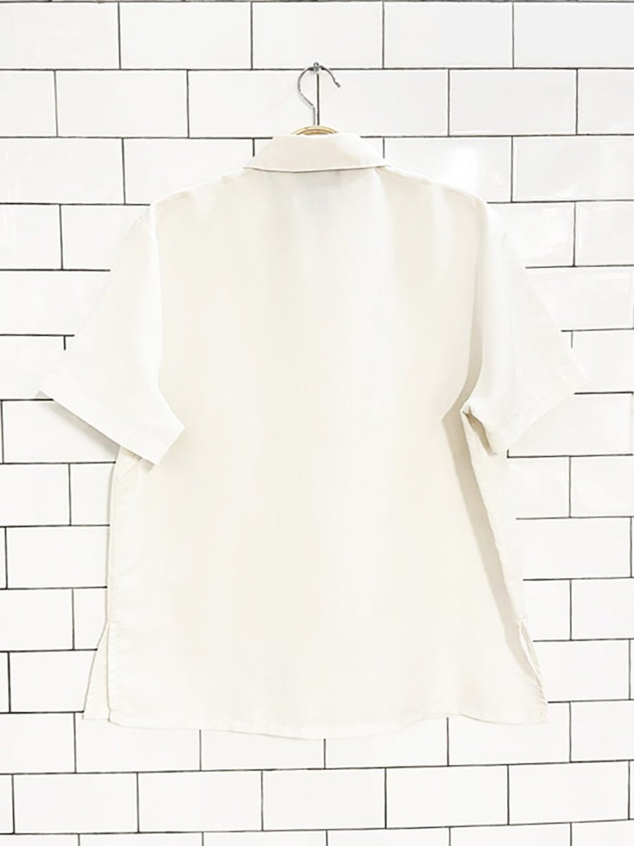 vintage la redoute gold button poly blouse - good market thrift store