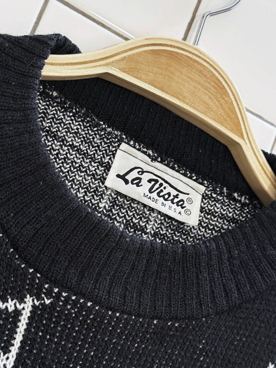 vintage la vista music + dance metallic knit sweater | made in USA - good market thrift store