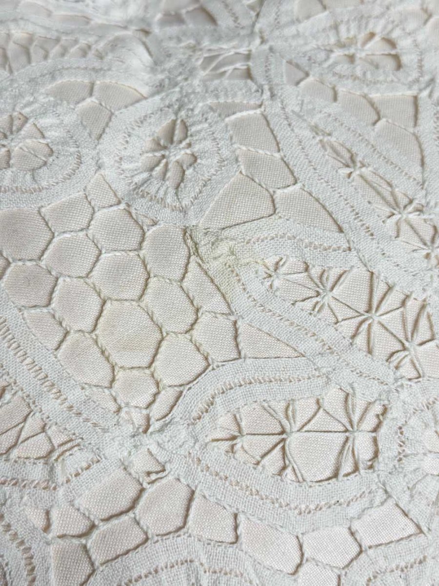 vintage lace heart shaped pillow - good market thrift store