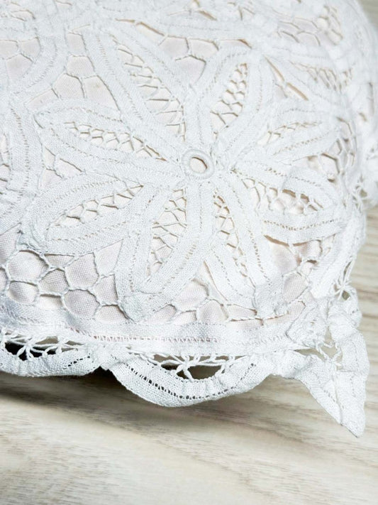 vintage lace heart shaped pillow - good market thrift store