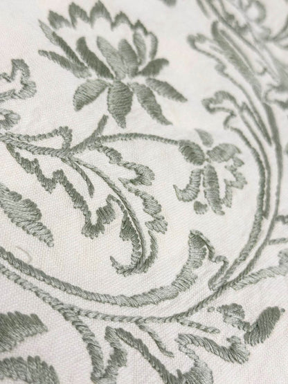 vintage lace trim embroidered round tablecloth - good market thrift store