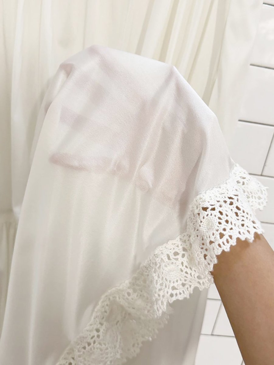 vintage lace trim sheer petticoat midi skirt - good market thrift store