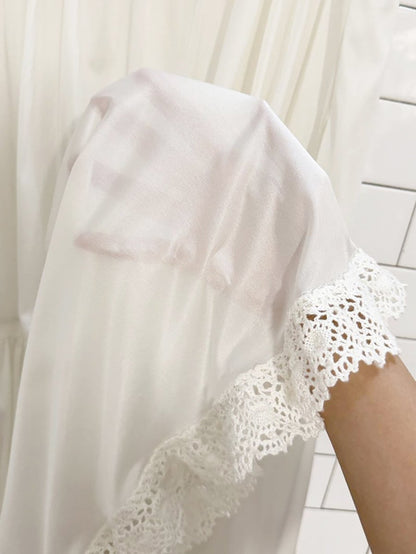 vintage lace trim sheer petticoat midi skirt - good market thrift store