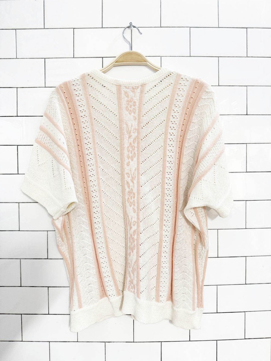 vintage lady anne pointelle loose fit knit top | made in Canada - good market thrift store