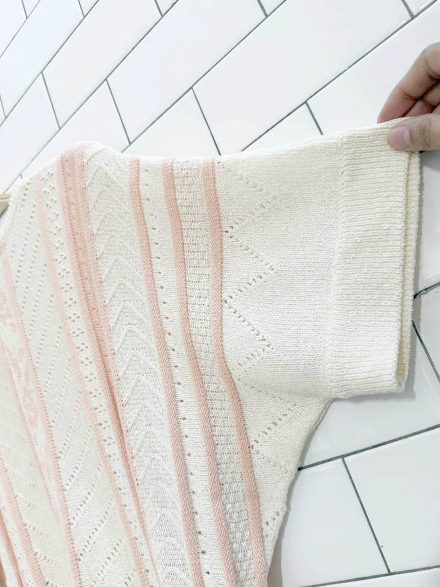 vintage lady anne pointelle loose fit knit top | made in Canada - good market thrift store
