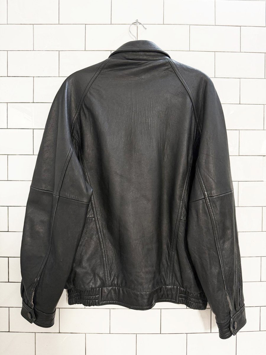 vintage lakeland soft leather snap button bomber jacket - good market thrift store