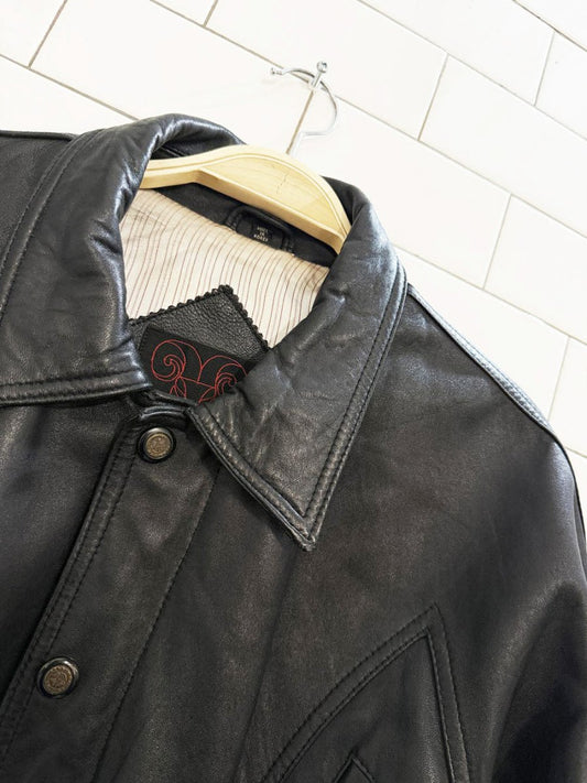 vintage lakeland soft leather snap button bomber jacket - good market thrift store