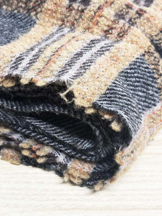 vintage lancioni 1973 wool - blend plaid woven scarf | made in Italy - good market thrift store