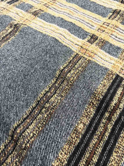 vintage lancioni 1973 wool - blend plaid woven scarf | made in Italy - good market thrift store