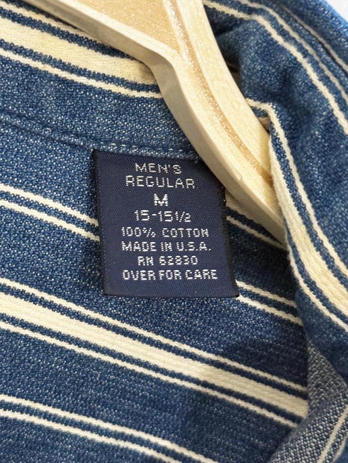 vintage land's end striped denim shirt | made in USA - good market thrift store