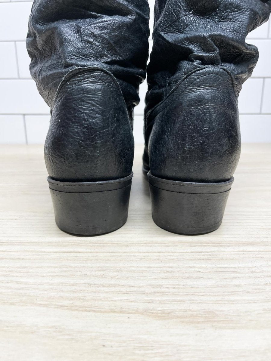 vintage laredo western soft leather slouchy cowboy boot - good market thrift store