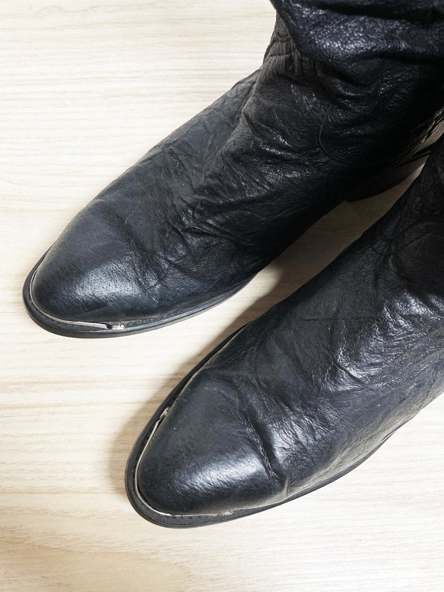 vintage laredo western soft leather slouchy cowboy boot - good market thrift store