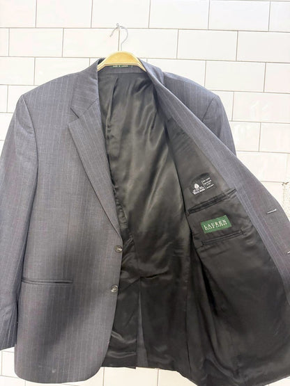 vintage lauren ralph lauren 100% wool pinstripe blazer | made in Canada - good market thrift store