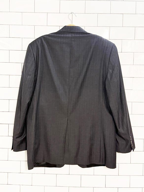 vintage lauren ralph lauren 100% wool pinstripe blazer | made in Canada - good market thrift store