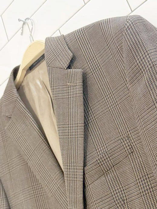 vintage lauren ralph lauren 100% wool plaid blazer - good market thrift store