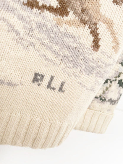 vintage lauren RL 100% lambswool hand - knit sleigh ride 1/4 zip knit hoodie | ralph lauren - good market thrift store