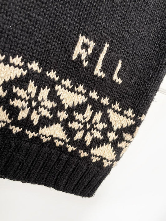 vintage lauren RL hand - knit linen - blend nordic skier sweater | ralph lauren - good market thrift store