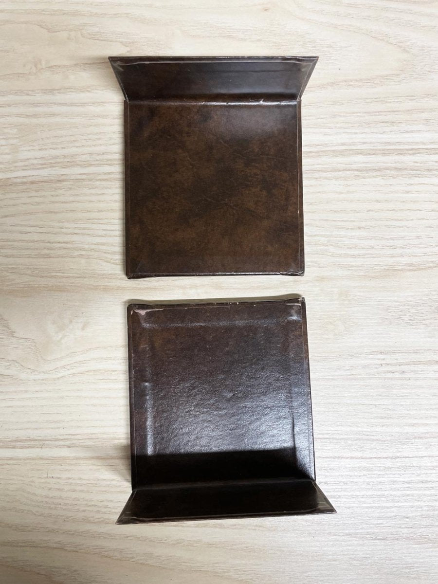 vintage leather bound gold scroll book ends - good market thrift store