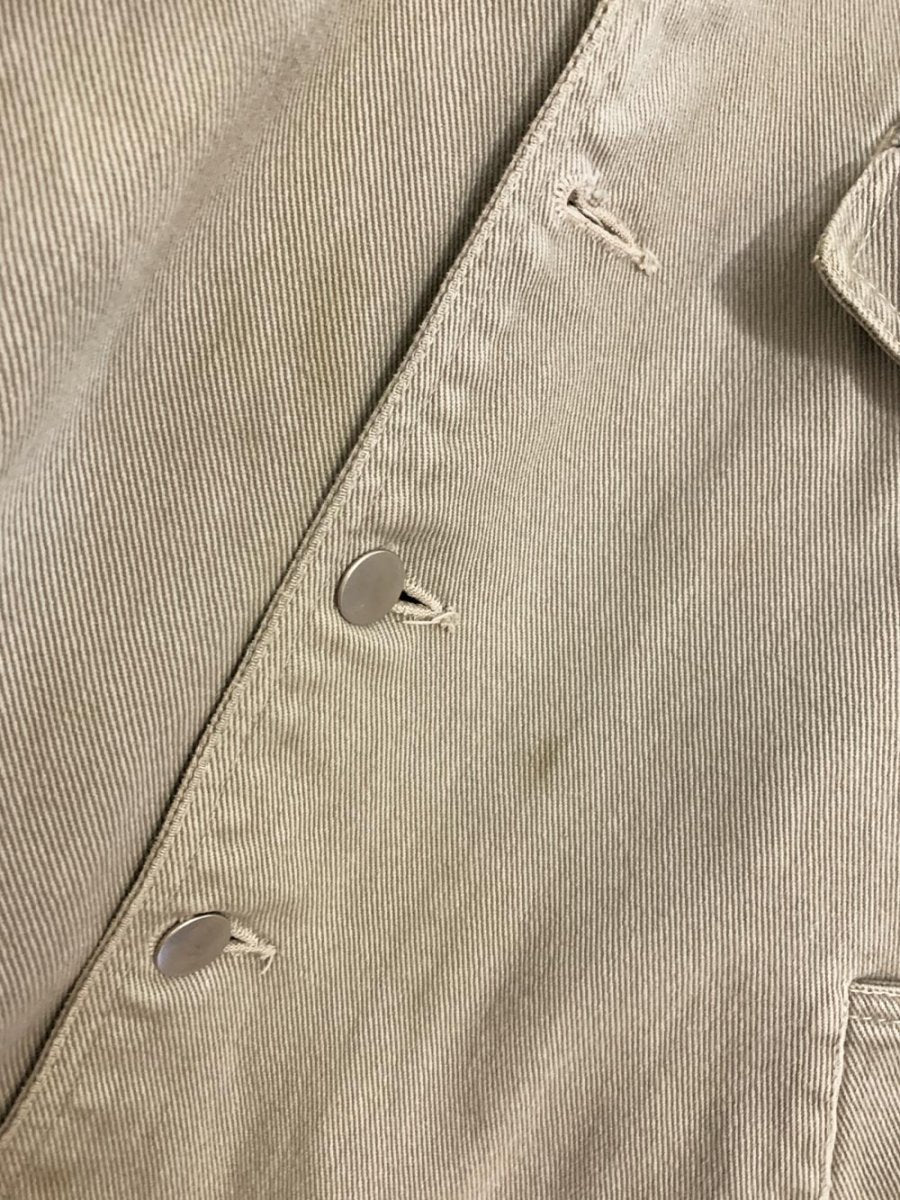 vintage leather collar soft denim chore coat - good market thrift store
