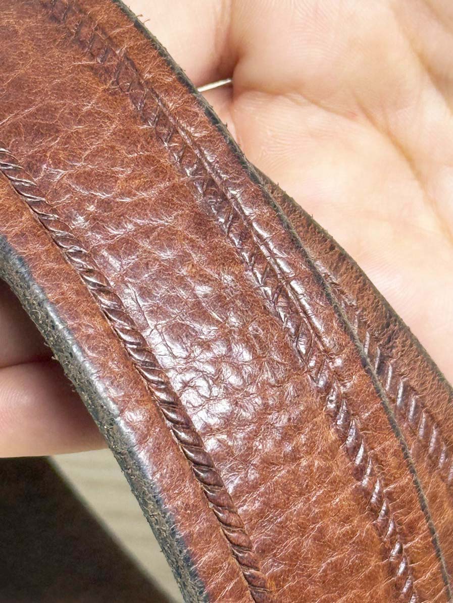 vintage leather embossed belt | made in Canada - good market thrift store
