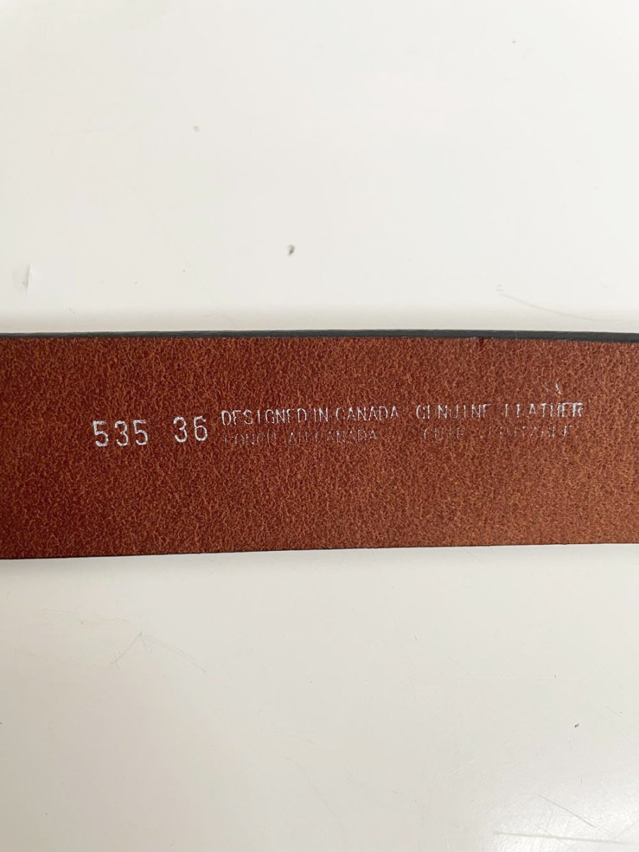 vintage leather embossed two-tone woodland animals belt - good market thrift store