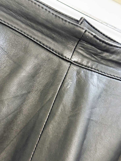 vintage leather knee - length skirt | with pockets - good market thrift store