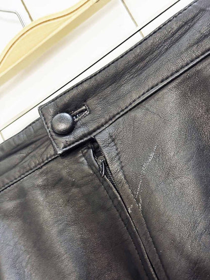 vintage leather knee - length skirt | with pockets - good market thrift store
