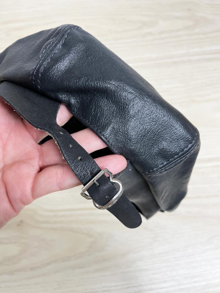 vintage leather newsboy cap | made in USA - good market thrift store