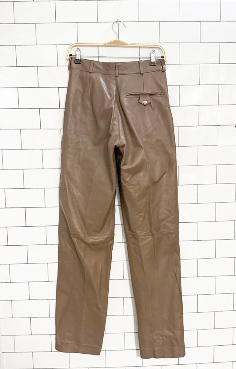 vintage leather pleated high waisted tapered pants - good market thrift store