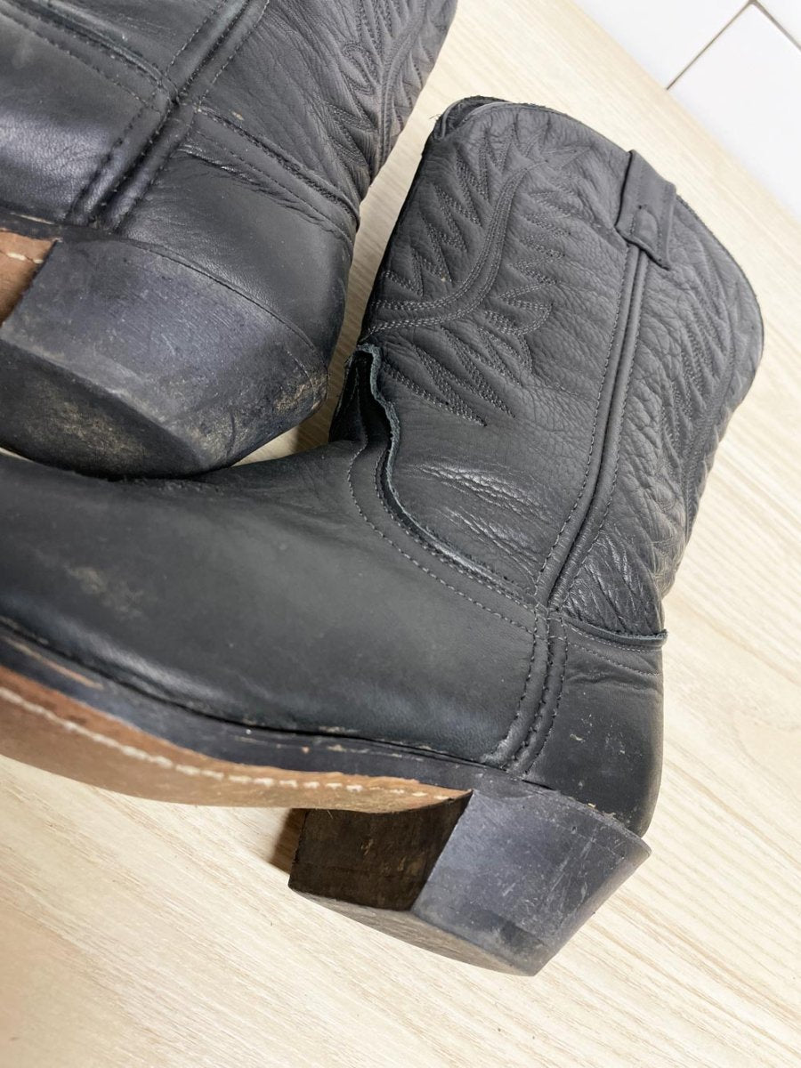 vintage leather western cowboy boots - good market thrift store